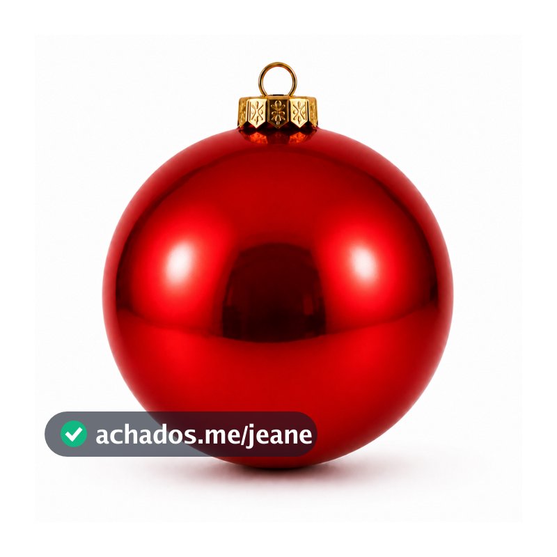 Kit 3 Bolas de Natal 17cm Vermelha Grande Glitter Enfeite para Árvore Decoração Natalina
