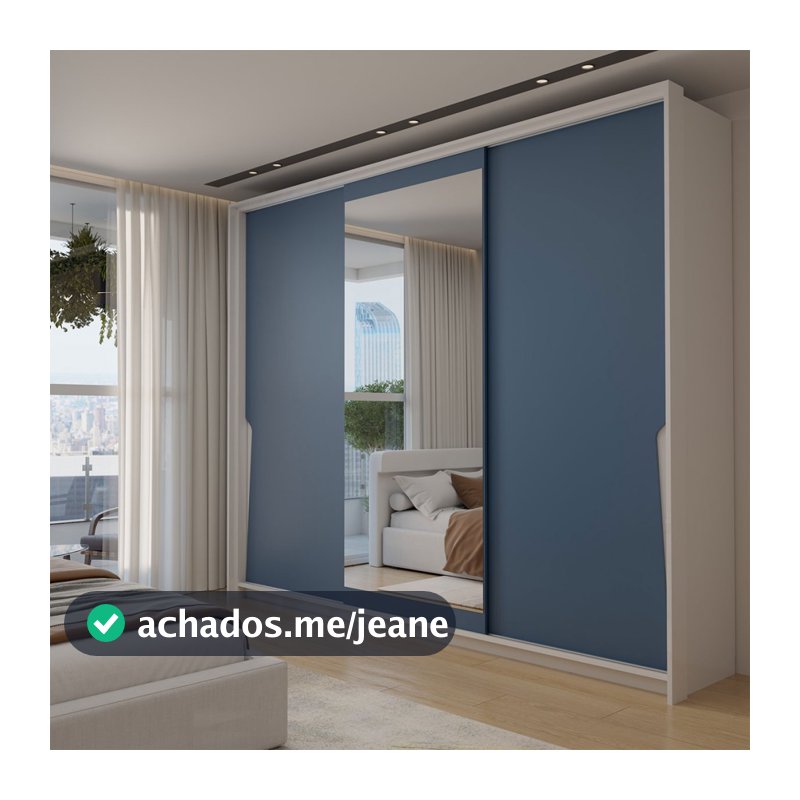 Guarda-Roupa Casal Mônaco 3 Portas 4 Gavetas com Espelho - Panorama Móveis