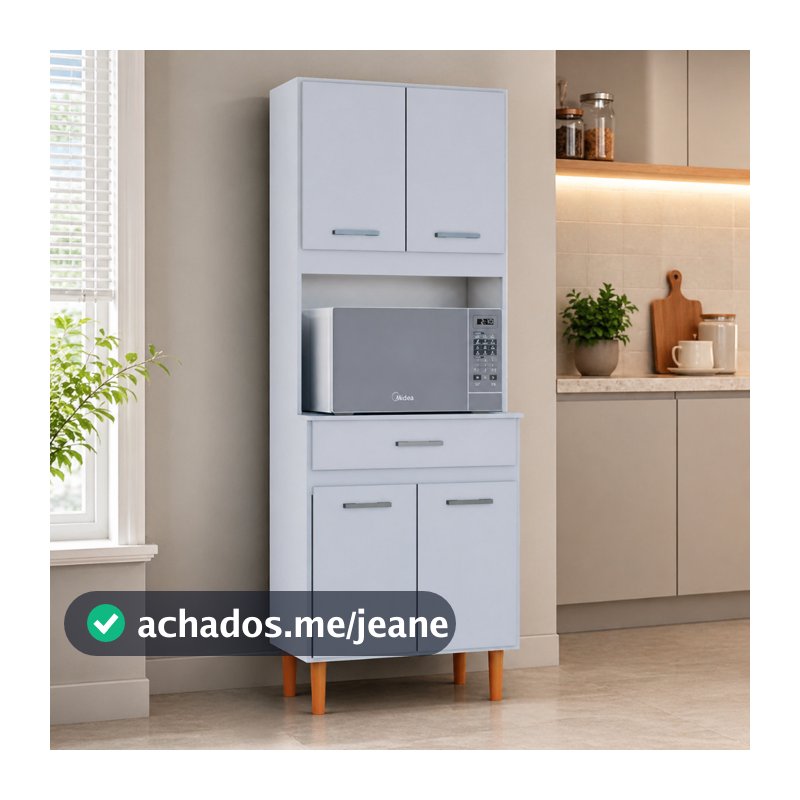 Armário Torre 4 Portas Bonatto Praticidade e Organização Impecável Cozinha Moderna
