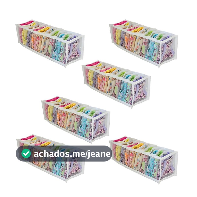 6 Colmeia organizadora calcinha e baby 10x12x35cm - Organizalux