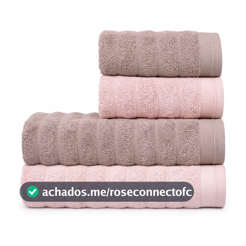 Jogo/Kit  2 Toalhas de Banho + 2 Toalhas de Rosto Fio Penteado Grossa 100% Algodão 520g/m² Atlântica