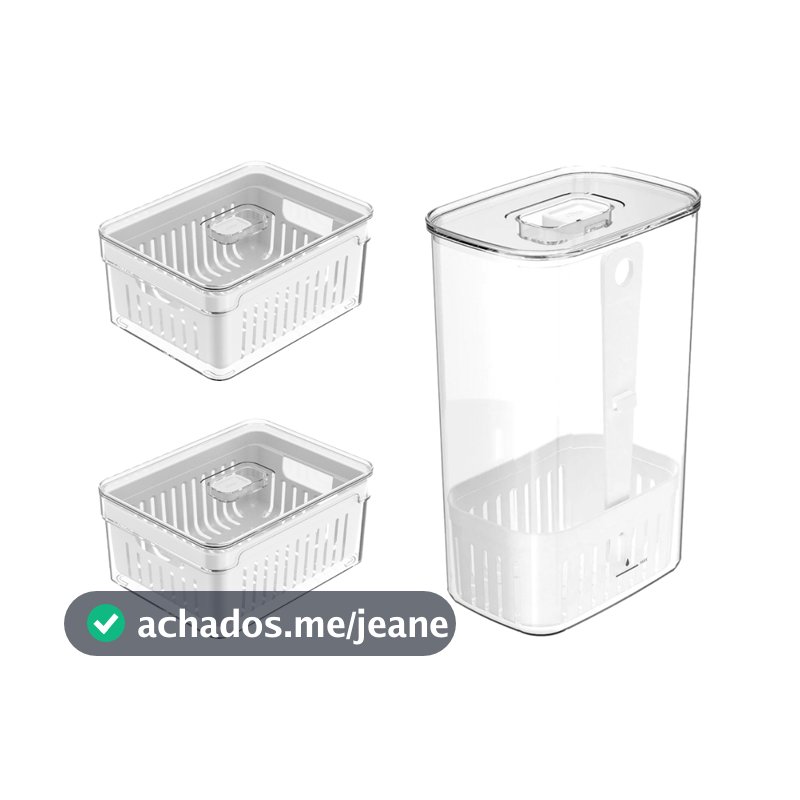 Kit 2 Organizadores com Cesto 2,2L + Organizador de Temperos 2,3L KTE145 - Ou
