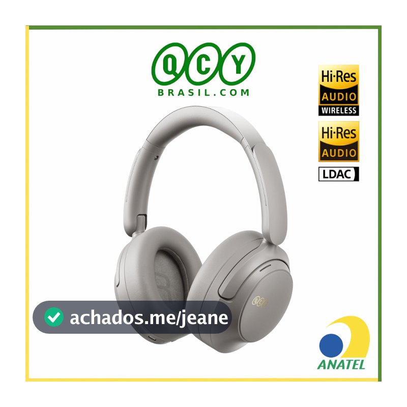 Headphone QCY H3S Cancelamento de Ruído Ativo ANC, Sem Fio TWS Bluetooh 6.0, Até 102 Horas, Hi-Res Audio