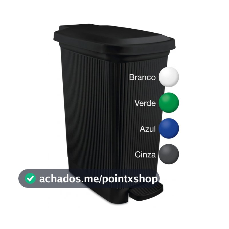 Lixeira 20 Litros Com Pedal Reforçada Tampa Cesto de Lixo Grande Cozinha Banheiro Escritório Plástico Resistente Premium