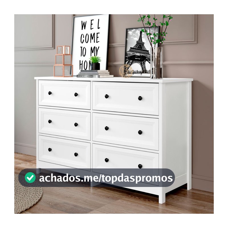 Cômoda 6 Gavetas Ditália DM-217 Branco