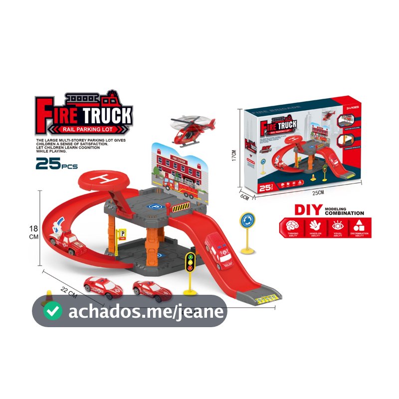 25 Peças Brinquedo de Pistas Estacionamento - Carro + Acessórios Infantis
