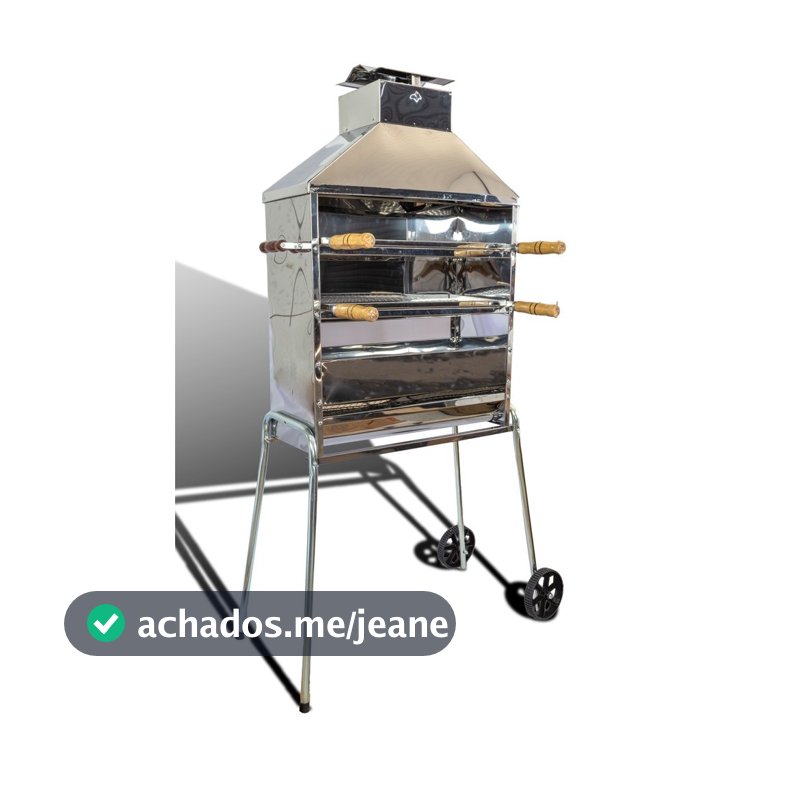 Carrinho Churrasqueira 80 Espetinho Movel Inox