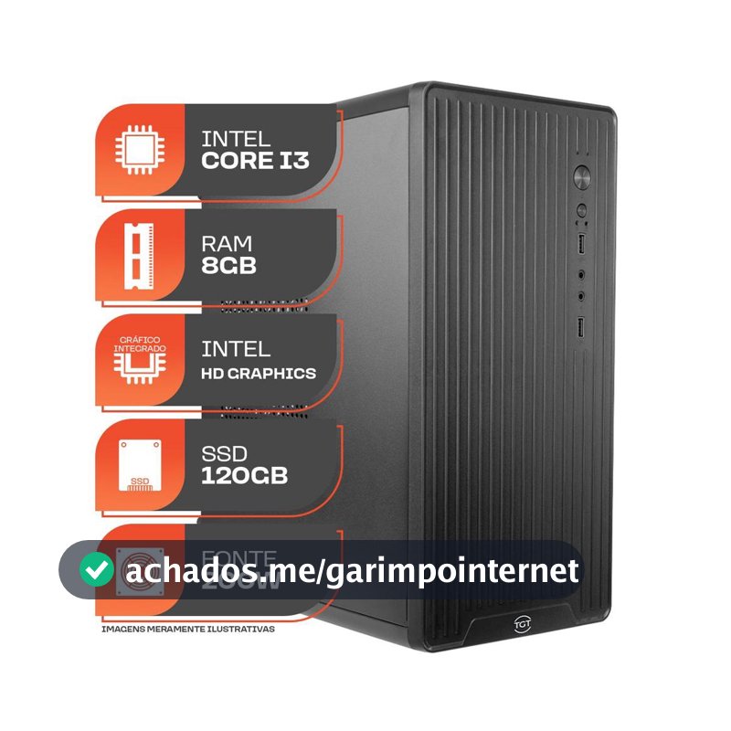 PC Home Essential S, Intel Core i3, 8GB DE RAM, SSD 120GB