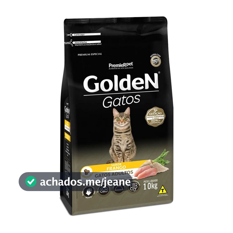 Ração Golden Gatos Adultos Sabor Frango 10kg