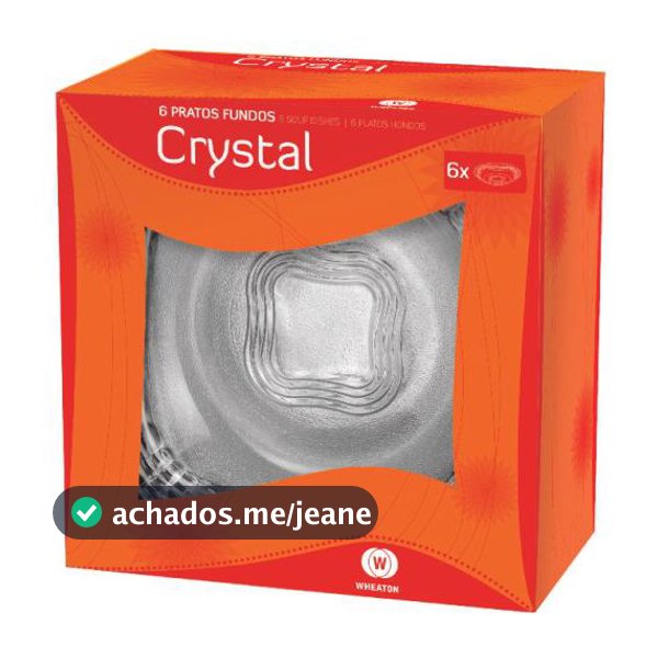CRYSTAL - CONJ PRATO FUNDO C/ 06 PC 22X22X12 CM - CAIXA C/ 6 PEÇAS