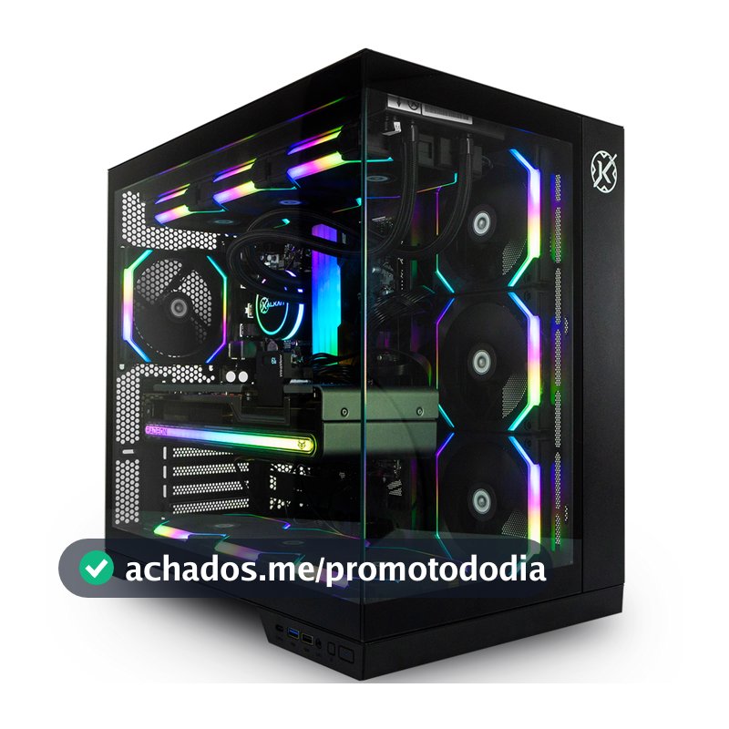 Gabinete Gamer Aquário Kalkan Asgard Preto Placas mãe ATX / MATX / ITX sem fans