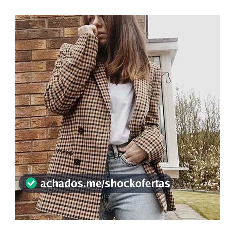 Vintage Bouble Breasted Xadrez Feminino Blazer Senhoras Retro Escritório Senhora Jaquetas Casaco Trabalho Sobrecoat