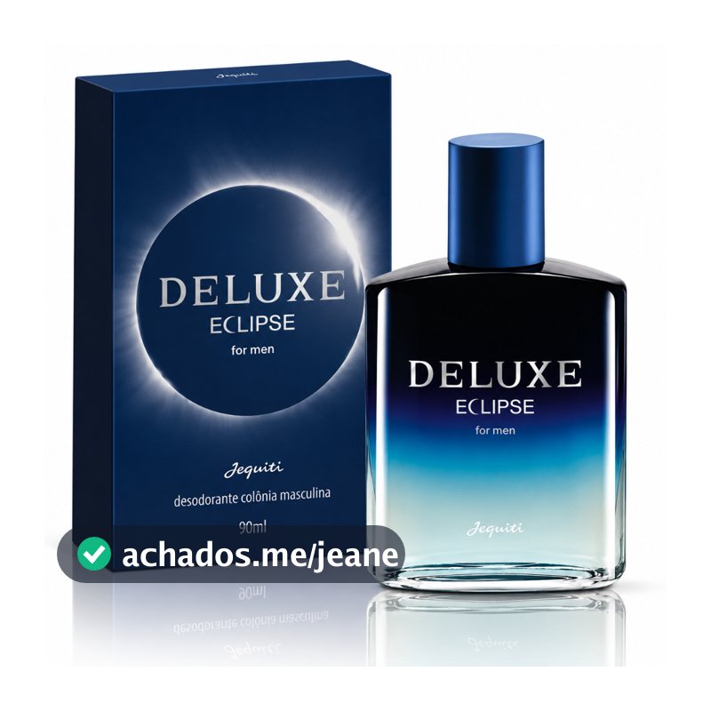 Perfume Masculino Deluxe Eclipse for Men 90ml Jequiti Fragrância Amadeirada Intensa, Elegante e Marcante