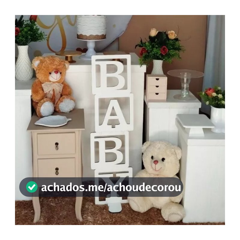 Torre BABY Chá de Bebê e Revelação MDF 6mm 85cm Altura!Fica em Pé!