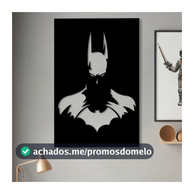 Quadro Decorativo Vazado Silhueta Batman Herói  MDF 3mm Cru