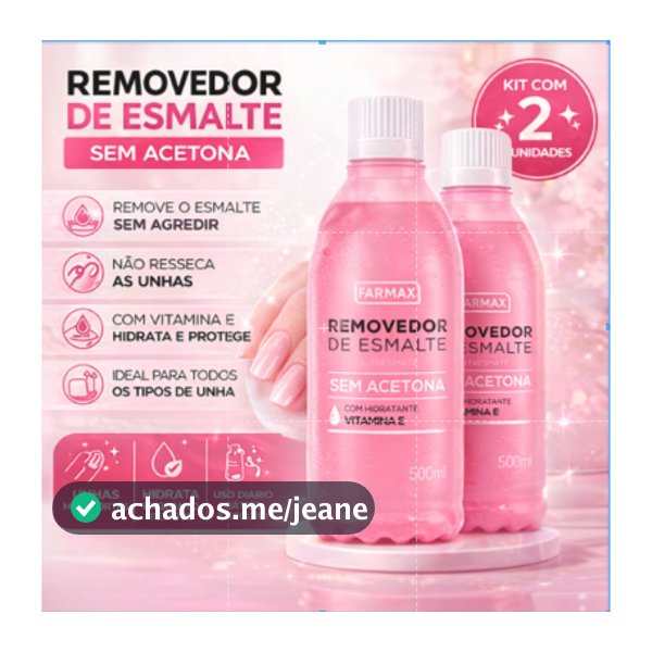 Kit C/2 Removedor Farmax Vitamina E Sem Acetona