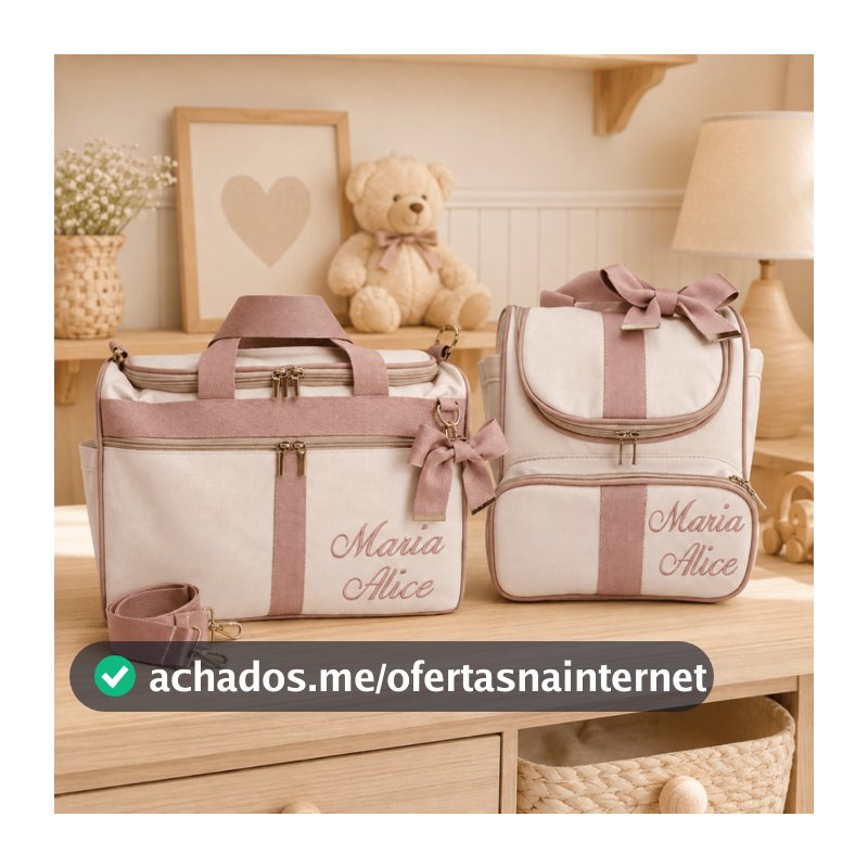 Bolsa Maternidade Personalizada de Luxo Kit Mala Baú Mochila Grande Emily baby