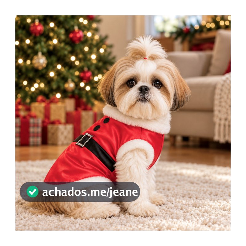 Roupa para Cachorro Gato Natal Fantasia Natalina Tamanhos Pequeno e Médio Porte Coelho