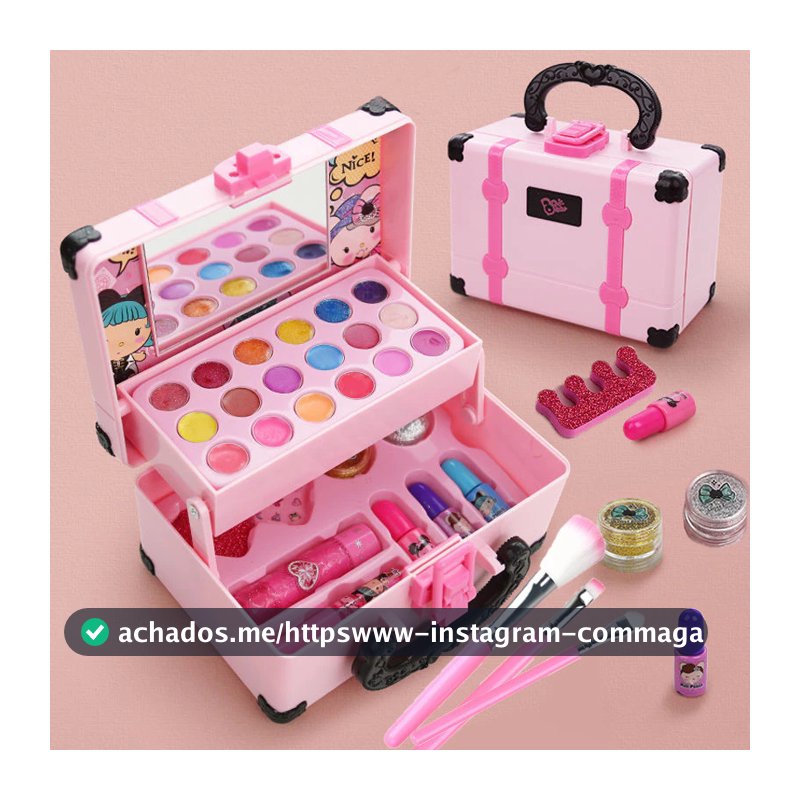 32 Peças Kit De Brinquedos De Maquiagem Para Meninas Lavável Portátil Crianças Fingir Jogar Brinquedo Cosmético