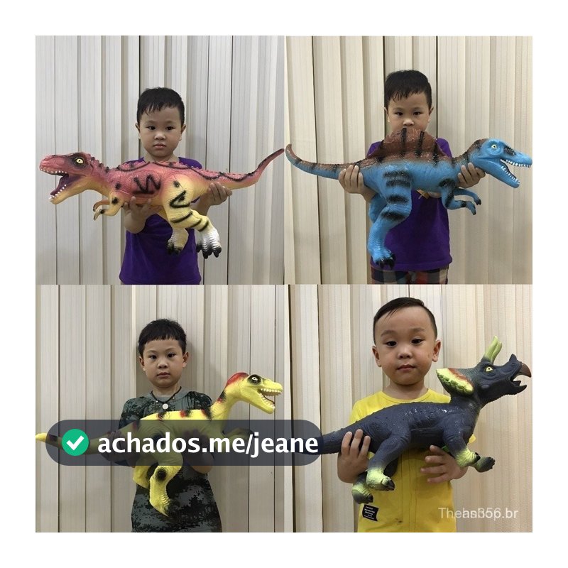 Dinossauro de Borracha Tirannossauro Rex Extra Grande de 46 Cm com Som de