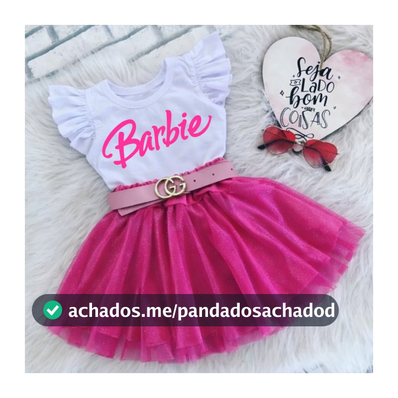 Conjunto de menina Blusa branca Saia Gliter Rosa Pink 1 a 10 anos modelo feminino fashion tendencia verao boneca fofa