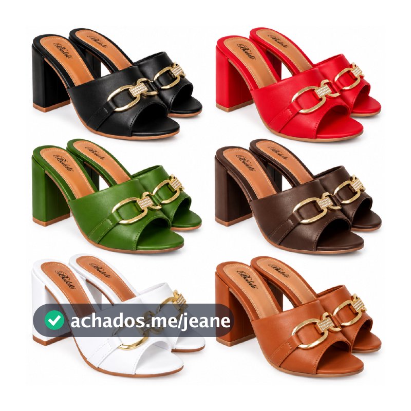 Tamanco Feminino Belelê Sandália Casual Confortável Salto Bloco Alto Estilosa Elegante Verão