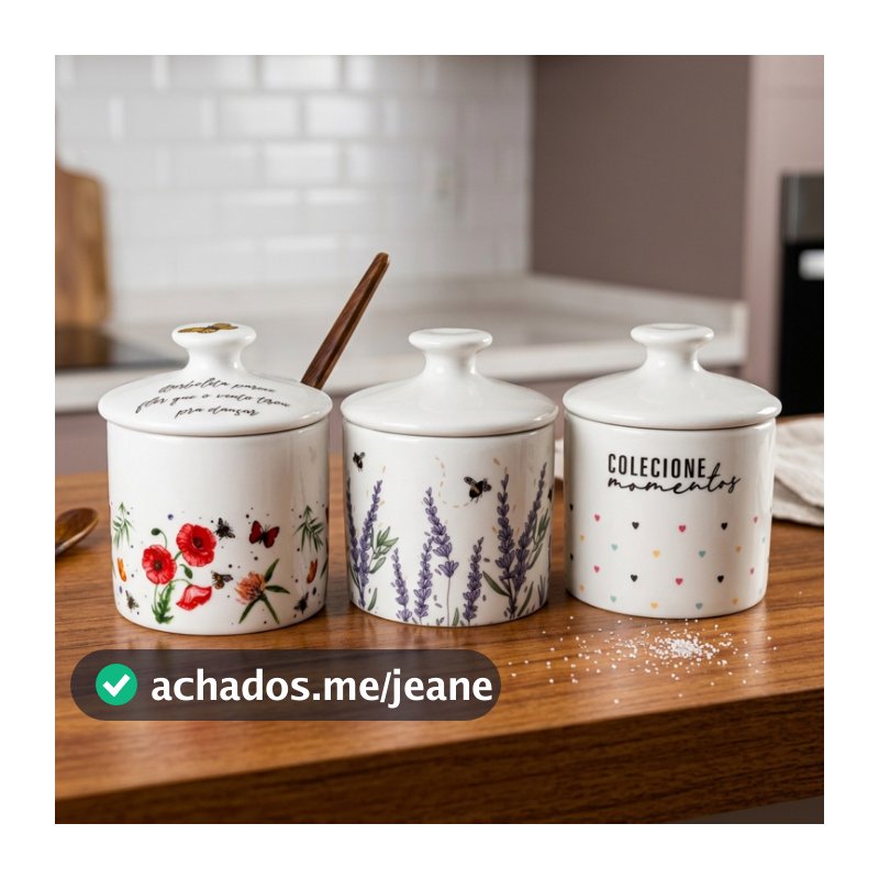 Açucareiro Porcelana Decorado 250ml Com Tampa Mesa Posta Cozinha Elegante Só Art's