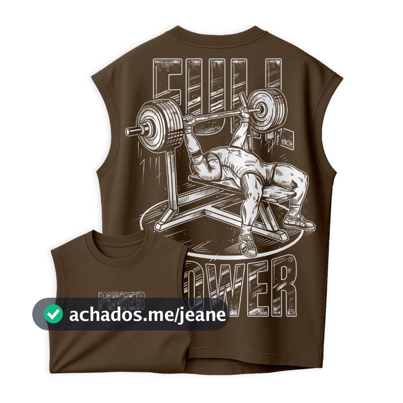 Regata Oversized FULL POWER Supino Academia Masculina Treino Pesado Streetwear