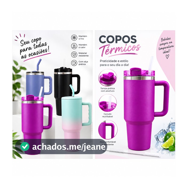 Copo Térmico C/ Canudo 1L Caneca Garrafa de Água Café Chá Copo Portátil Tampa Transparente
