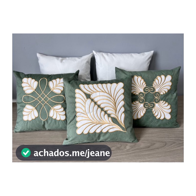 KIT 5 CAPA DE ALMOFADA TECIDO SUEDE BORDADA ALTA QUALIDADE