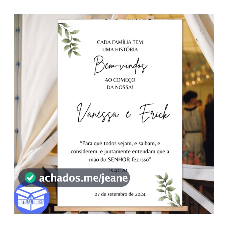 Placa Quadro Bem Vindo Ao Nosso Casamento Branco e Verde MDF Decoração