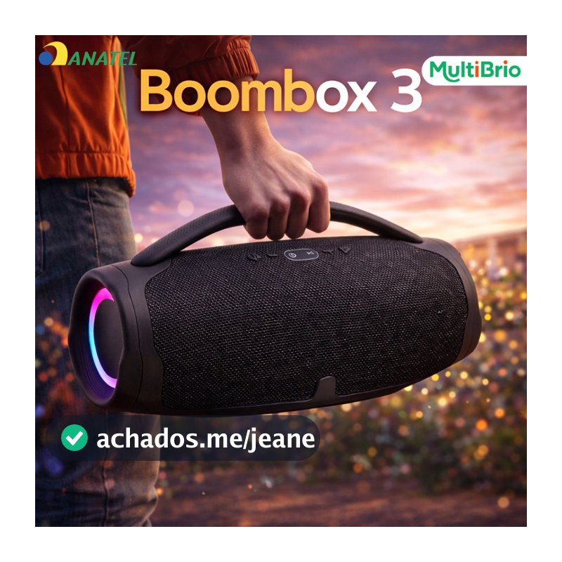 Caixa De Som Boombox 3 Bluetooth  70W Grave Forte Compacta Resistente Água Pen-Drive Aux Diferentes tamanhos