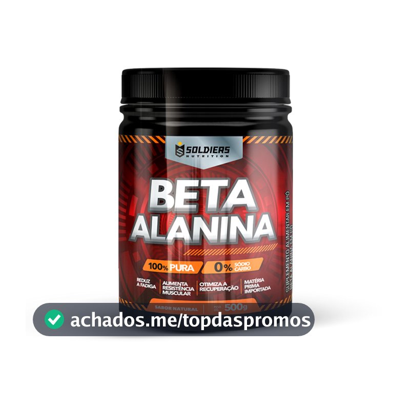 Beta Alanina 100% Pura Importada Soldiers Nutrition Suplemento Esportivo Performance Saúde