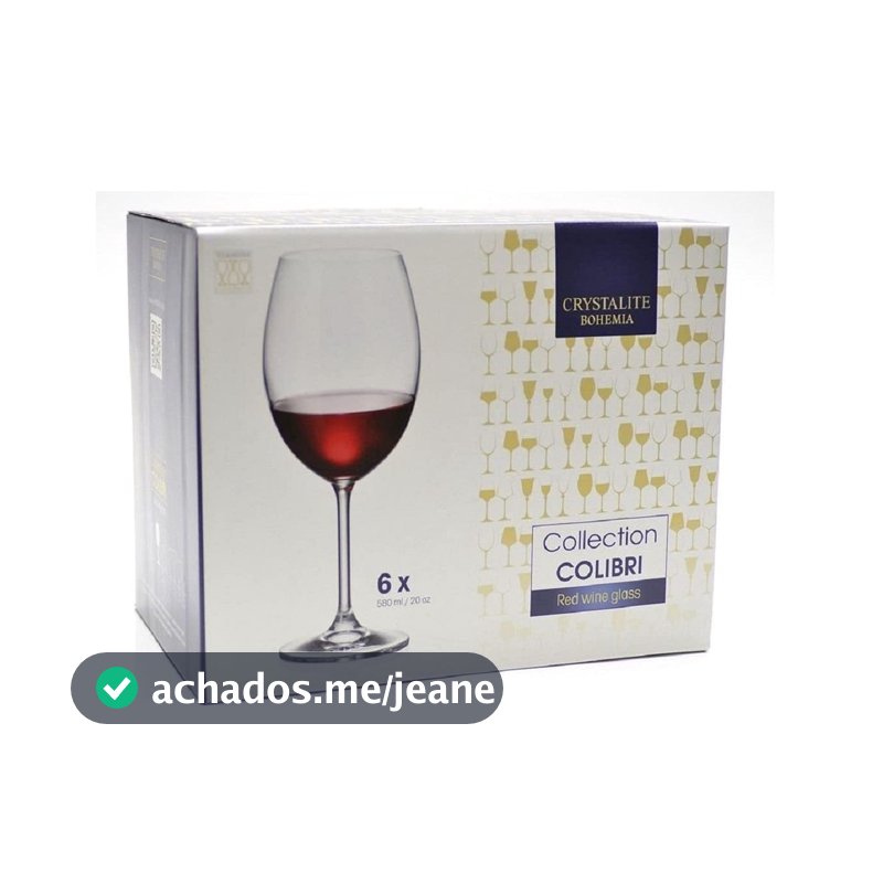 6 TAÇAS BOHEMIA CRISTAL VINHO GASTRO VINO 580 ML