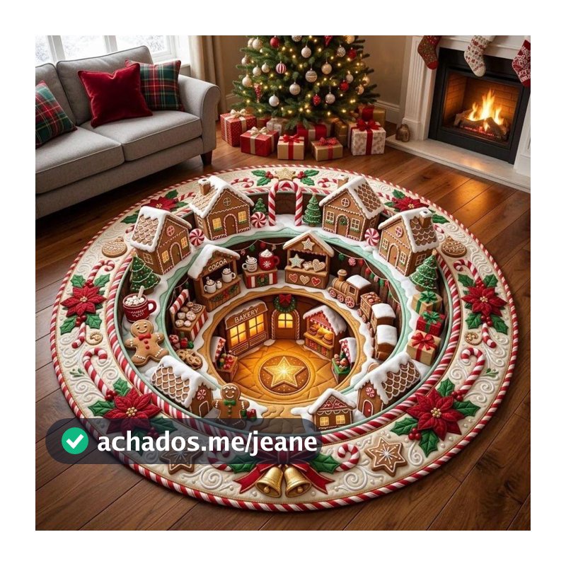 Tapete Redondo De Natal, De Base De Árvore De Imitação De Caxemira De 60  60 Cm , Formato Especial