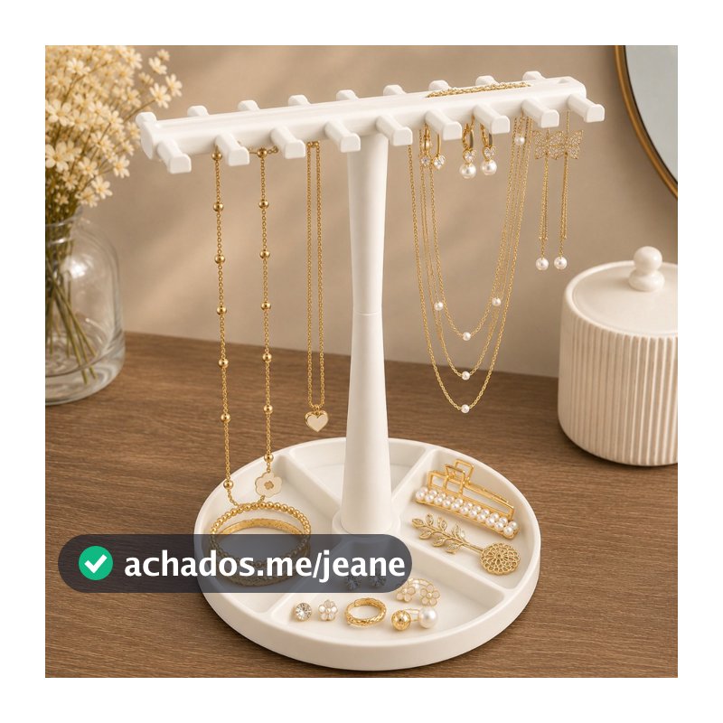 Suporte Porta Joias Expositor Organizador Bijuterias Colares Pulseiras Aneis Braceletes Relogios