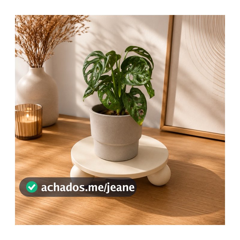 Bandeja Decorativa Luna Redonda Minimalista para Lavabo, Banheiro, Sala e Hall