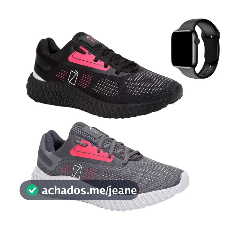 Kit 2 Pares Tênis Feminino Leve Confortável na Moda Academia Corrida Caminhada com relógio digital