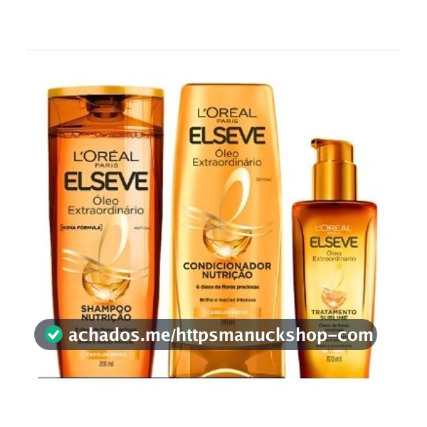 Kit Loreal Óleo Extraordinario Shampoo + Condicionador + Óleo Capilar Elseve