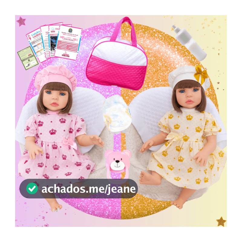 Gêmeas Bebê Reborn Boneca Realista BabyKiss Meninas Silicone com Bolsa Maternidade.