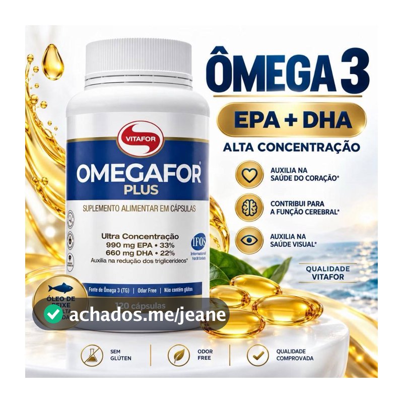 Omegafor Plus Vitafor 120 Cápsulas EPA DHA Alta Concentração