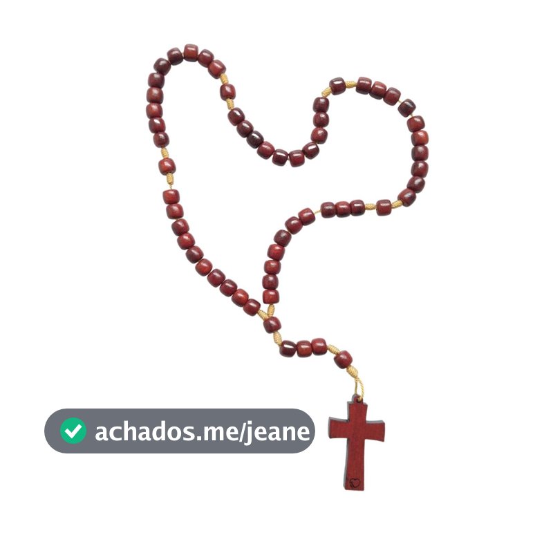 Terço Católico Médio Cruz Madeira Nossa Senhora tradicional