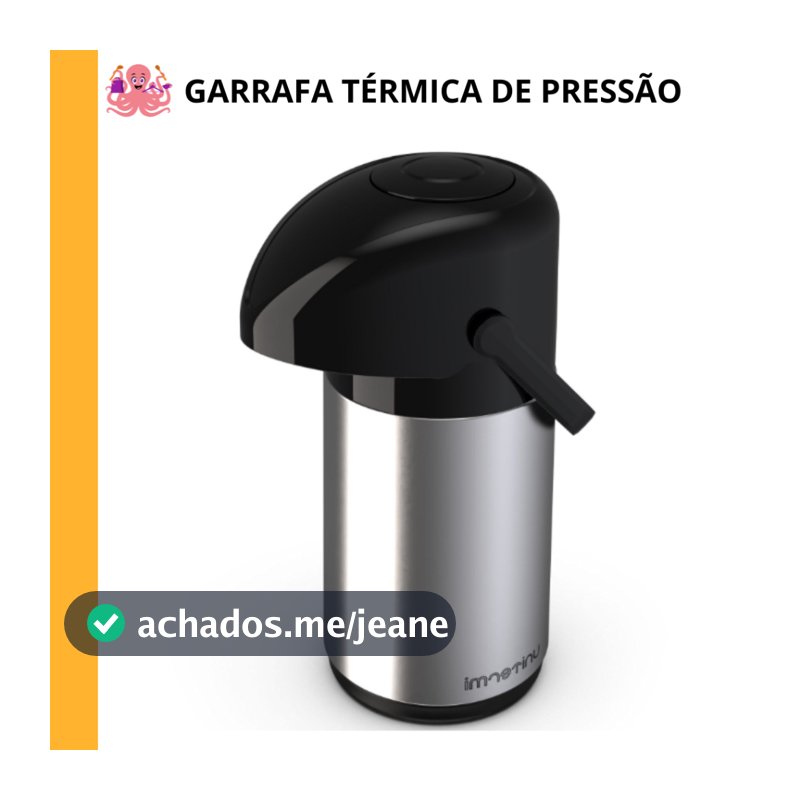Garrafa térmica de Café Pressão Inox 600 ML e  1 Litro Água Chimarrão Leite Verona