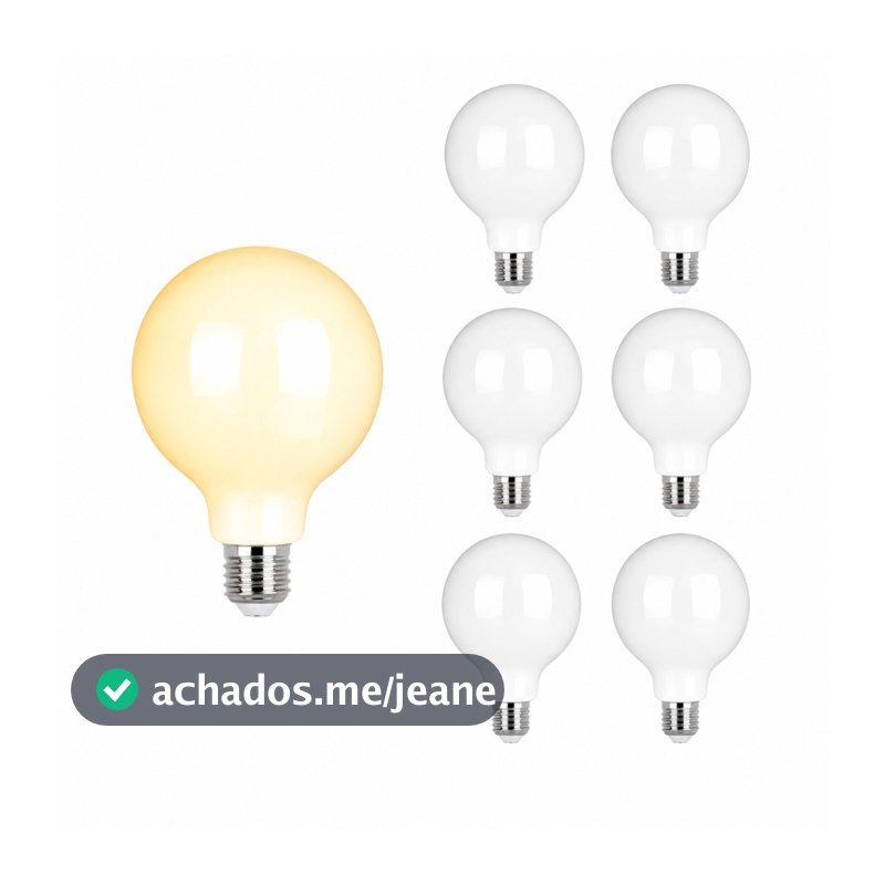 7 Lâmpadas Led Filamento Leitosa G80 Para Pendente de Teto Luz Quente Âmbar Bivolt