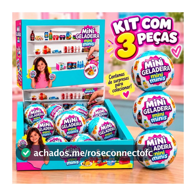 Kit Com 3 Unidade de Mini Brand Com 6 Surpresas Aleatorias Mini Bola Surpresa Colecionável