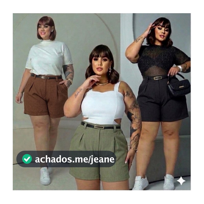 Short Linho PLUS SIZE COM CINTO G1 G2 G3