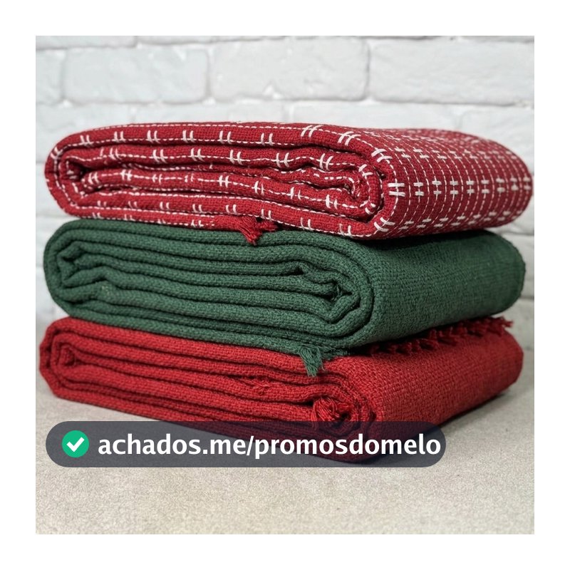 Manta para Sofá 3,00m x 1,80m Cores de Natal Verde e Vermelha Proteção e Decoração