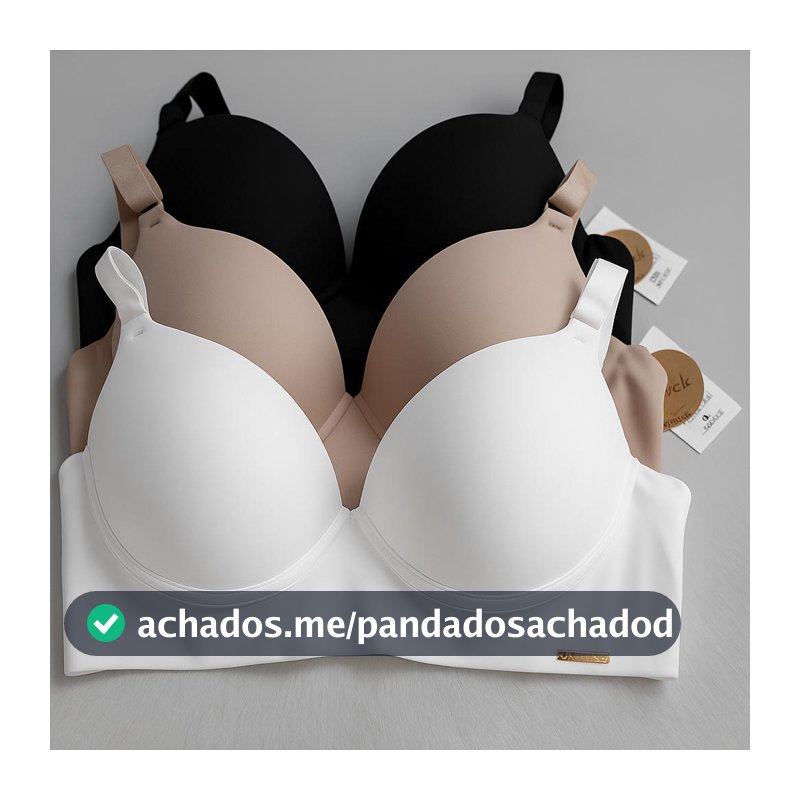 Kit 3 Sutiãs com bojo Básico Reforçado de Microfibra Conforto Sustenção Lingerie
