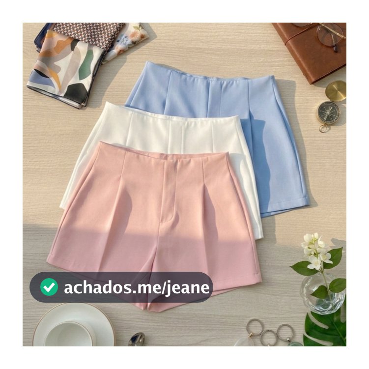 Kit 3 Shorts Feminino Ziper Lateral