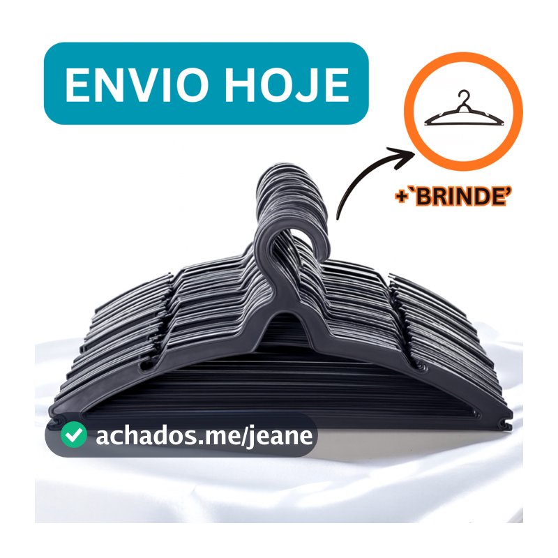Kit 100 a 10 Cabide Para Roupas Cabides Antiderrapante Resistente Adulto Suporte Para Alças Arara